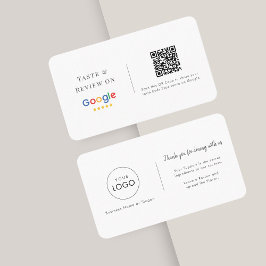 Carte De Visite Goût et révision | Google Logo du restaurant Code 