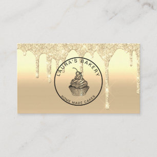 Carte De Visite gouttes d'or gâteau crème chocolat bonbons boulang