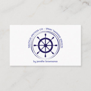Carte De Visite Gouvernail de navire bleu marine