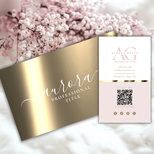 Carte De Visite Grace métallique rose (Créateur téléchargé)