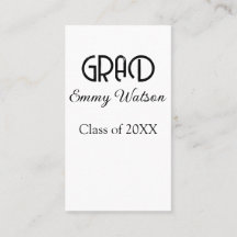 Grad bold letter graduation name class of 20XX sim