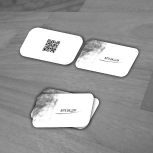 Carte De Visite Graffiti blanc clair orange chanté Qr Code