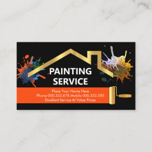 Carte De Visite Graffiti Peinture Splatter Or Accueil Pinceau