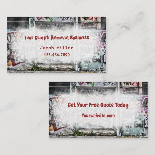 Carte De Visite Graffiti Removal Services Cool créatif unique (Devant / Derrière)