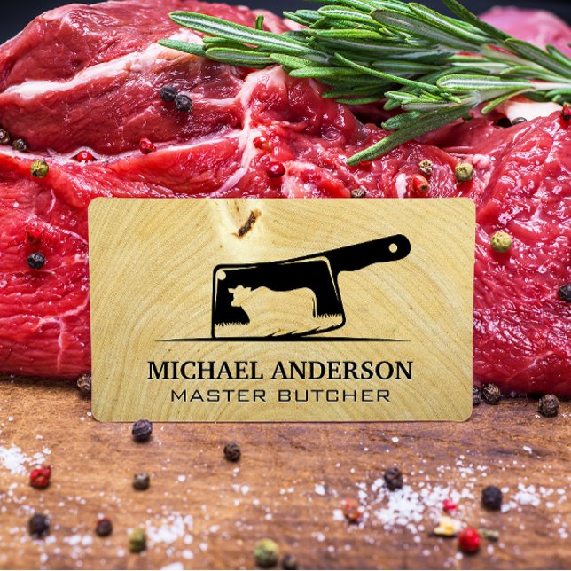 Carte De Visite Grain de bois | Nettoyeur de viande | Pâturage de  (Créateur téléchargé)