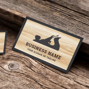 Carte De Visite Grain de bois noir rabot à main bricoleur menuisie