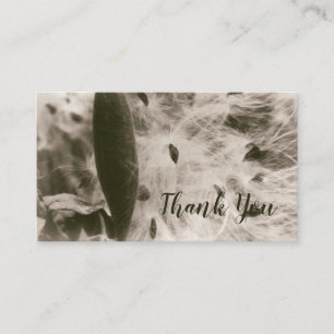 Carte De Visite Graines de Milkweed Sepia Abstrait poireau floral 