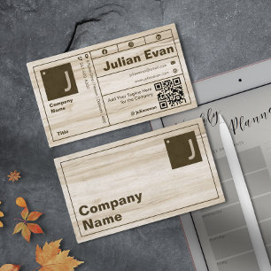 Carte De Visite Grains de bois moderne Typographie audacieuse Mono