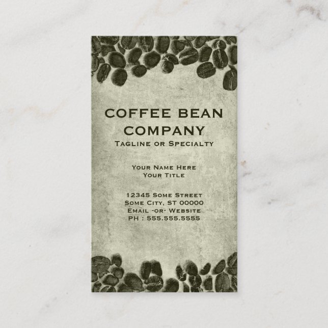 Carte De Visite grains de café de cacao (Devant)