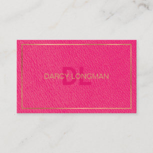 Carte De Visite Graisse en cuir rose Look Black Charcoal Gold