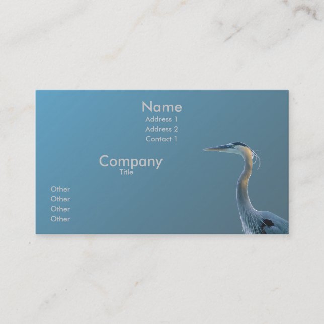 Carte De Visite Grand bleu se tenant grand (Devant)