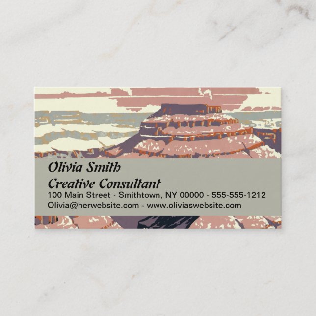 Carte De Visite Grand Canyon Western Graphic Art American (Devant)
