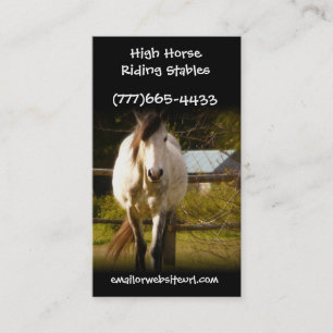 Carte De Visite Grand cheval blanc dans des entreprises équestres