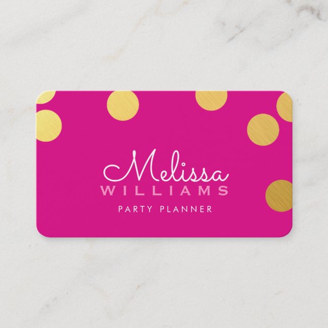 Carte De Visite GRAND CONFETTI SPOT mignon luxe fausse feuille or  (Devant)