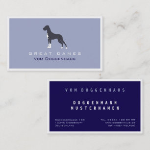 Carte De Visite Grand Danois professionnel bleu taupe
