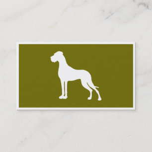 Carte De Visite Grand Danois silhouette blanche 