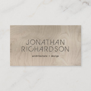 CARTE DE VISITE GRAND GRAIN EN BOIS AVEC TYPE ARCHITECTURAL CARVÉ