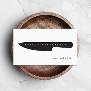 Carte De Visite Grand Logo de Couteau de Chef pour Chef Personnel,