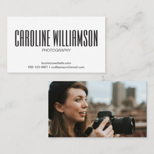 Carte De Visite Grand nom gras Photo sur fond blanc Photographie