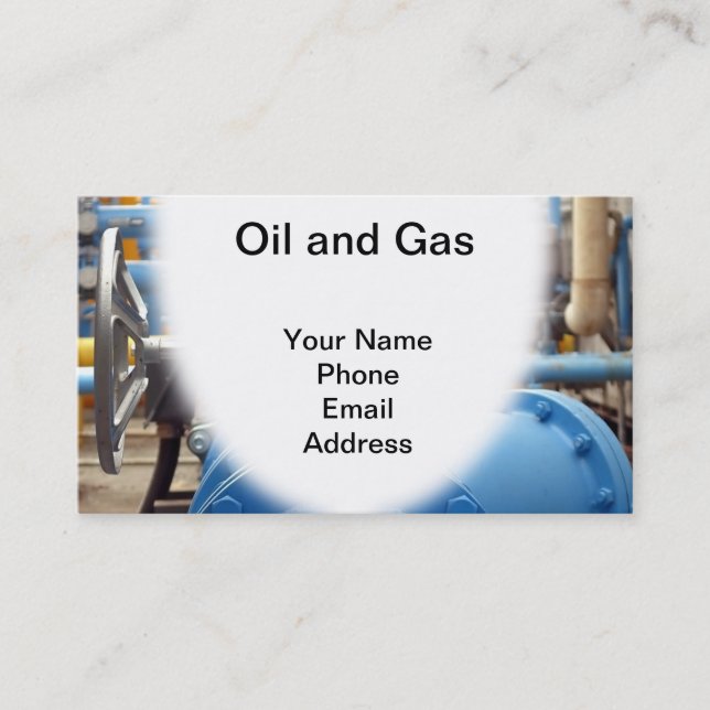 Carte De Visite Grand oléoduc bleu pour la raffinerie (Devant)