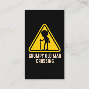 Carte De Visite Grand-père de vieil homme grincheux traversant la 