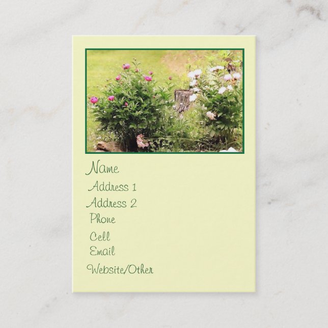 Carte De Visite Grand profil des Roses de jardin (Devant)