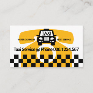 Carte De Visite Grand Téléphone Jaune Taxi Motif Chauffeur Case 
