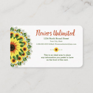 Carte De Visite Grand Tournesol Motif Design Idéal Pour