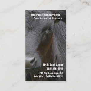 Carte De Visite Grand vétérinaire de bétail - vache noire à An