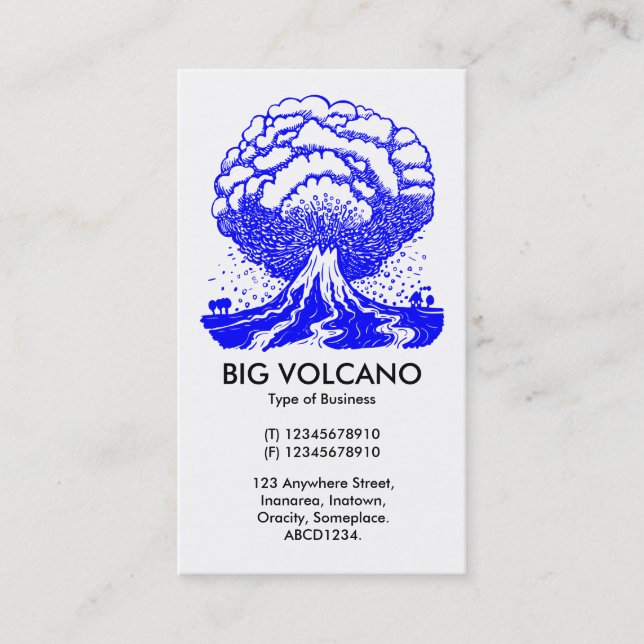 Carte De Visite Grand volcan - bleu (Devant)
