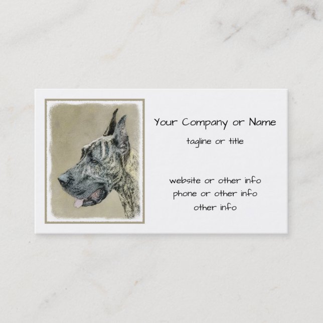 Carte De Visite Grande Danse (Brindle) Peinture - Art Chien origin (Devant)