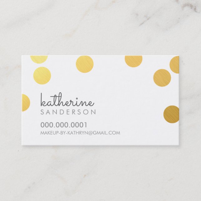 Carte De Visite GRANDE ENDROIT CONFETTI SPOT moderne en faux feuil (Devant)
