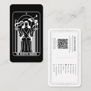 Carte De Visite Grande Prêtresse du Tarot Femme Fumant de l'Herbe