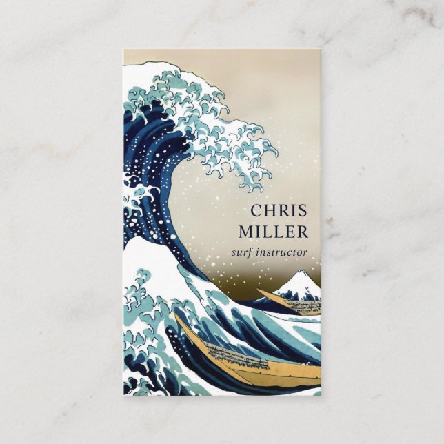Carte De Visite Grande vague outre de Kanagawa par le surfer de (Devant)