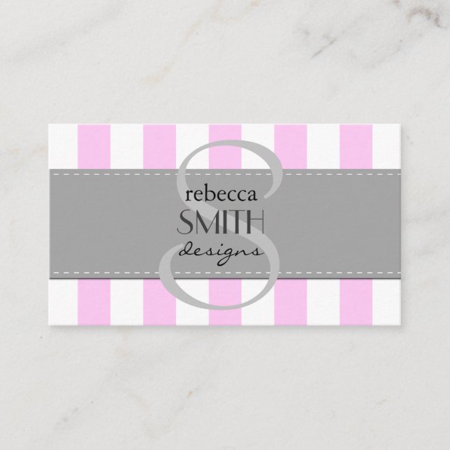 Carte De Visite Grandes Pink, Grandes Blances, Motif Gratté (Devant)