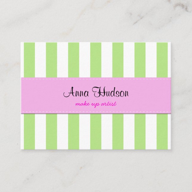 Carte De Visite Grandes Tailles Vertes, Grandes Tailles Blanches,  (Devant)