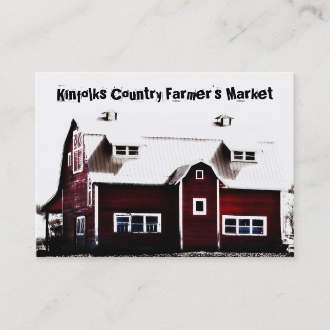 Carte De Visite Grange rouge de pays du marché de l'agriculteur (Devant)