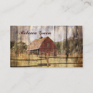Carte De Visite grange rustique bois pays ouest grange rouge maria