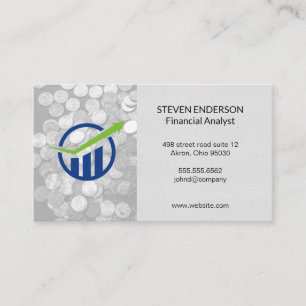 Carte De Visite Graphique à barres Financial   Pièces