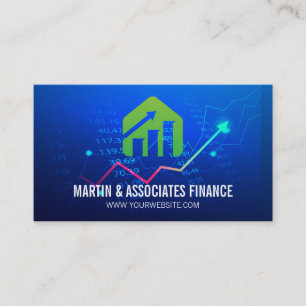 Carte De Visite Graphique à barres financières   Stock