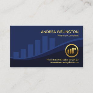Carte De Visite Graphique Blue Stock Exchange Conseiller financier