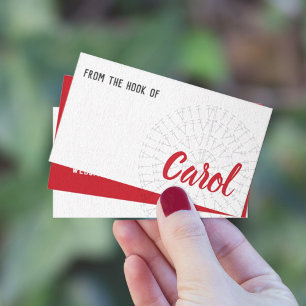 Carte De Visite Graphique Crochet rouge écarlate
