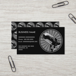 Carte De Visite Graphique de microphone rétro
