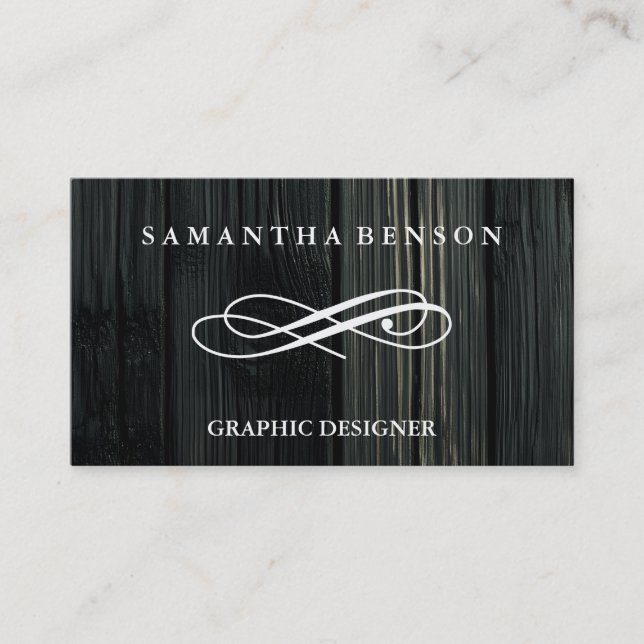 Carte De Visite Graphique de texture en bois rustique (Devant)