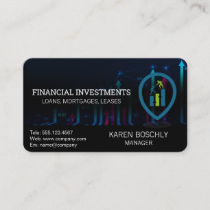 Carte De Visite Graphique des marchés financiers   Logo graphique 