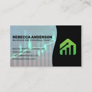 Carte De Visite Graphique du marché financier   Logo Business Grow