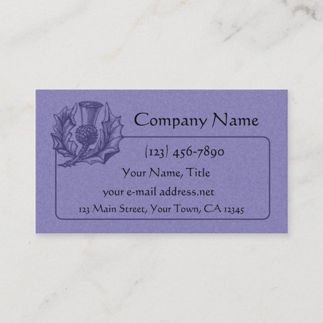 Carte De Visite Graphique écossais de chardon (Devant)