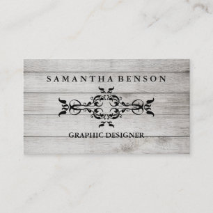 Carte De Visite Graphique en bois de texture de pays rustique