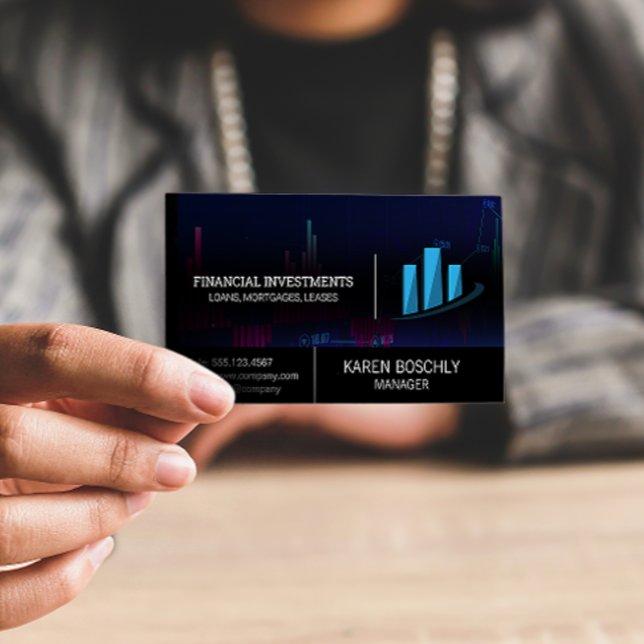 Carte De Visite Graphique financier du marché stock (Créateur téléchargé)