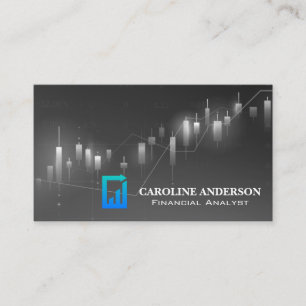 Carte De Visite Graphique financier   Graphique à chandeliers
